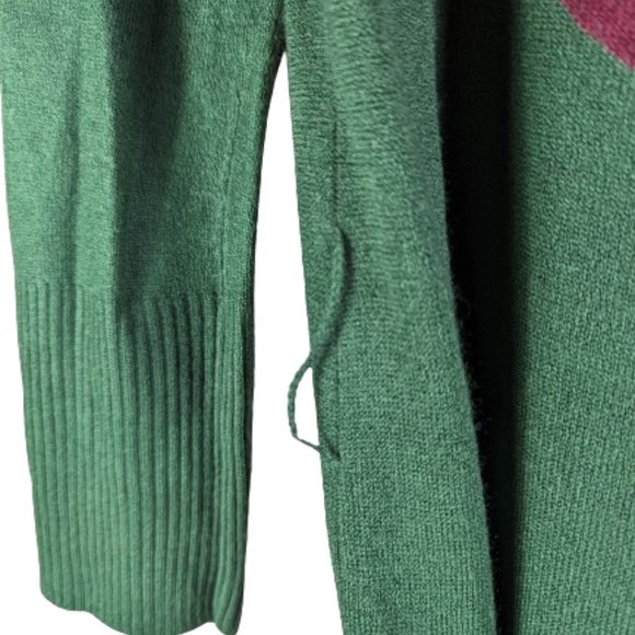 Gramm Green Long Cardigan Sweater Dress Ture love print Size L - Picture 9 of 12